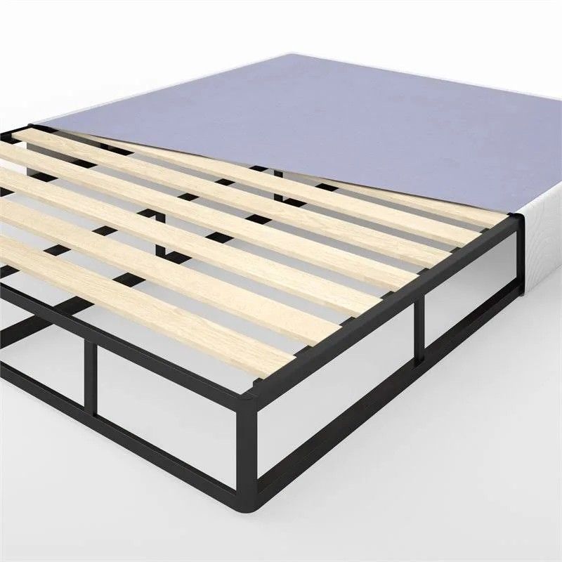 Zinus Metal Box Spring with Wood Slats 9 Inch Mattress Foundation Queen