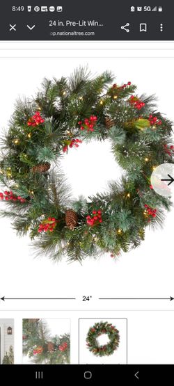 New Wintry Pine Artificial Wreath 