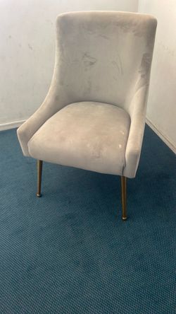 Velvet Accent Chair with Gold Legs