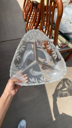 Mikasa Crystal Peacock Platter