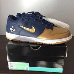 NEW Nike SB Dunk Low Supreme Jewel Swoosh Gold 