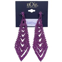 nOir rhinestone long drop pink earrings- New