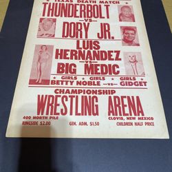 1970s Amarillo Territory Wrestling  Event Poster (Dory Funk Jr)