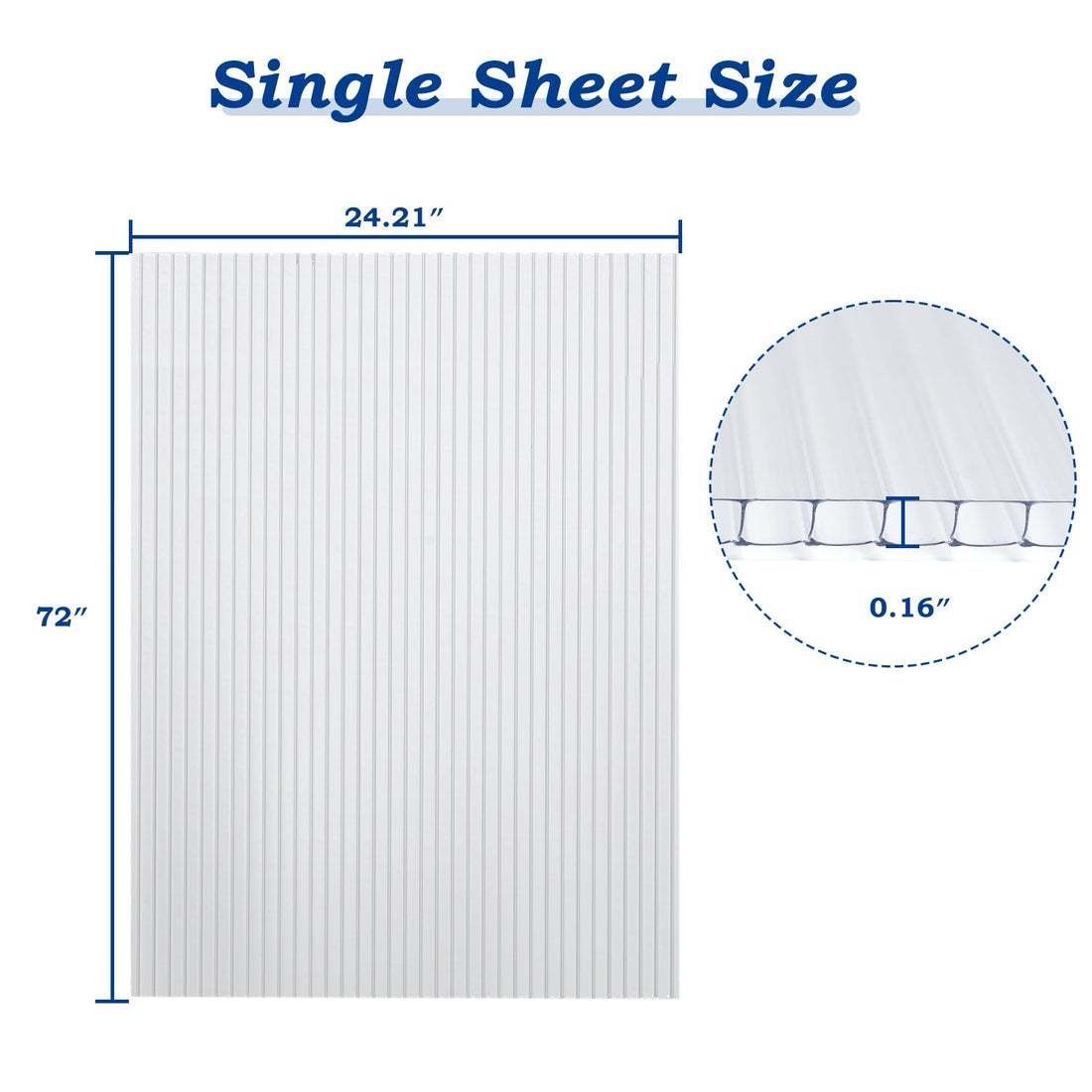 6-Piece Polycarbonate Clear Sheets for Greenhouse
