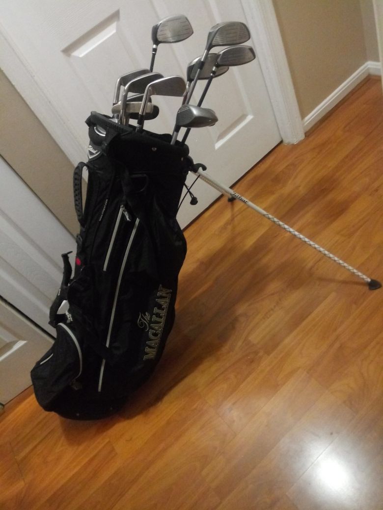 Golf clubs and bag