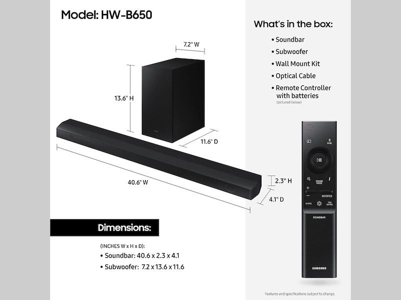 samsung sound bar and subwoofer