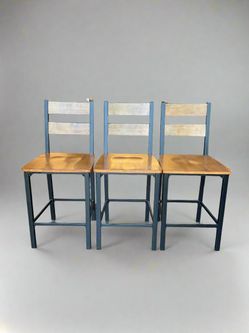 Wood and Metal Counter Height Chair
