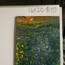 Abstract Pour Painting