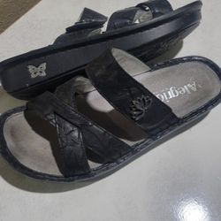 Womens Alegria Vienna Leather Sandals shoe size 7.5 Black