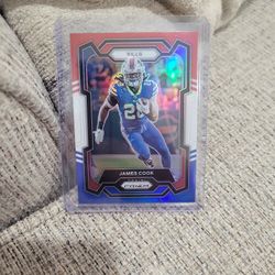 James Cook Red,white, Blue, Silver Prizm Football Card