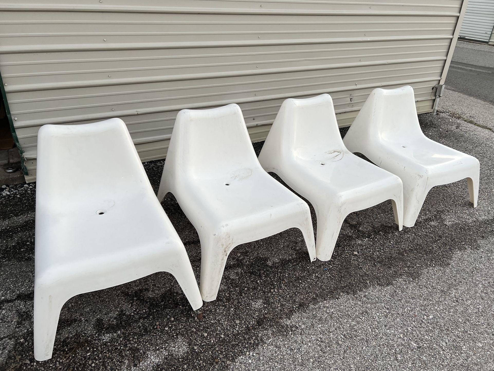 $15 EACH- White Plastic chairs For Pool Or BBQ