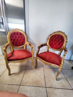 2 golden baroque chairs armchair *delivery available*