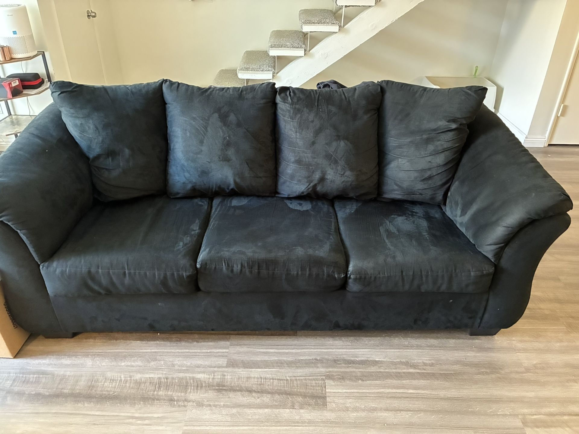 Black Suede Ashley Furniture Queen Size Sleeper Sofa