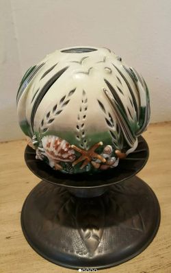 hand carved candle by kat's candle with base