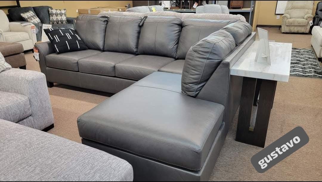 $49 Down Payment Ashley Leather Sectional Sofa Valderno