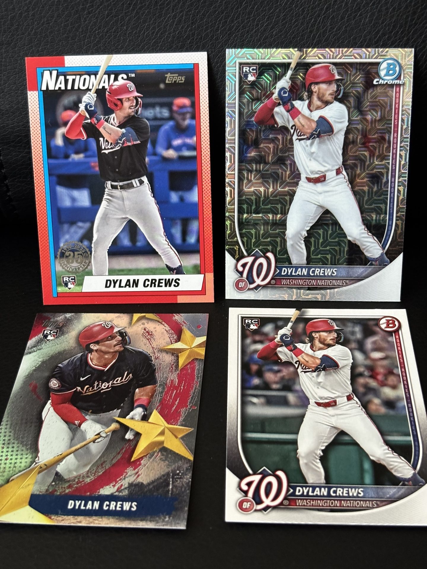 2025 Dylan Crews Bowman and Topps Rookie Card Base, Insert and Mojo Refractor