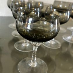 Sasaki Coronation Smoke Grey Crystal Glasses