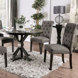 Brand New Antique Black & Grey 5pc Dining Table Set 