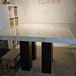 White marble dining table