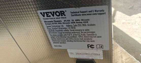 Vevor ultrasonic cleaner 15 L