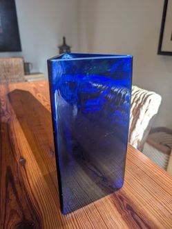 Cobalt Blue Triangular Vase