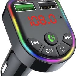 Bluetooth FM Transmitter for Car Radio Receiver Wireless in-Car Bluetooth Adapter Player for Car