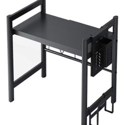 Kitchen Rack, Microwave Rack, Appliances, Single Layer, Black, Adjustable Rack, Length 15.7 inches (40 cm) (Color: Fixed External Dimensions 53cm + 6 