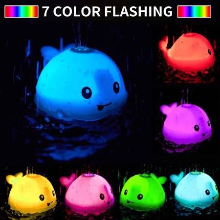 Bath Toys Water Spraying Whale Squirt Toy LED Light Up Bath Toys Bathtub Shower Pool Bathroom Toy for Baby Toddlers 1-3 Infant Kids Water Toys  Style: