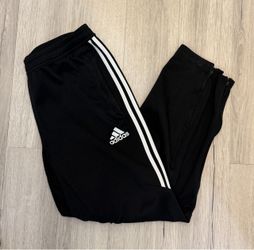 Adidas Black Track Pants with White Stripes