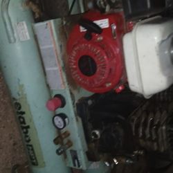 Metabo HPT 8-gallon gas-powered wheelbarrow air compressor, model EC2610EM. 