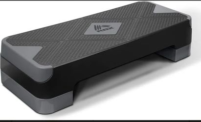 RBX Aerobic Step Platform with Non-Slip Textured Surface 2-Level Adjustable, Compact, Easy-to-Store