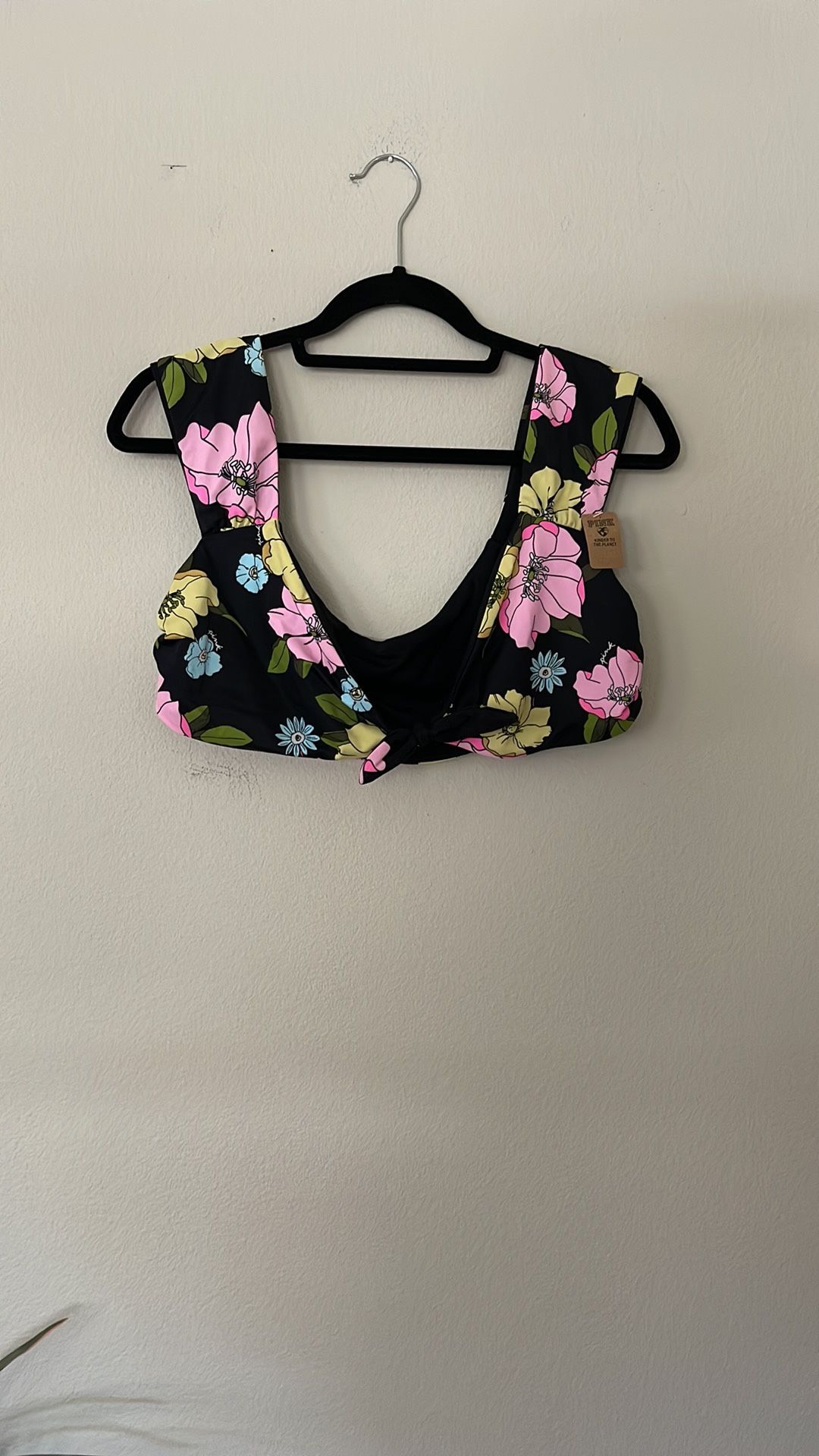  NEW PINK Floral Bikini Top Size XL