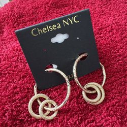 Stylish Gold Sparkle Hoop Clip Earrings for Women Fashion Jewelry