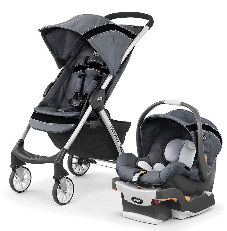 Chicco Mini Bravo Sport Travel System, Stroller Car Seat Baby Infant, Carbon