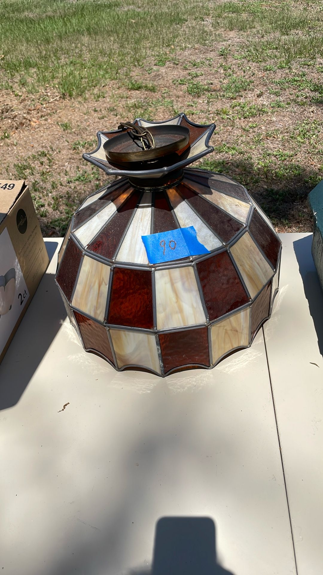 Leaded stain Glass Light Fixture