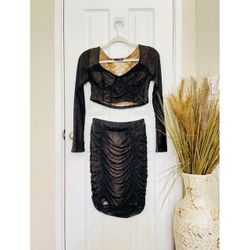 Medium snake print skirt set