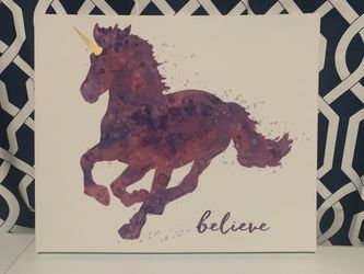 Believe Unicorn Large Canvas Print