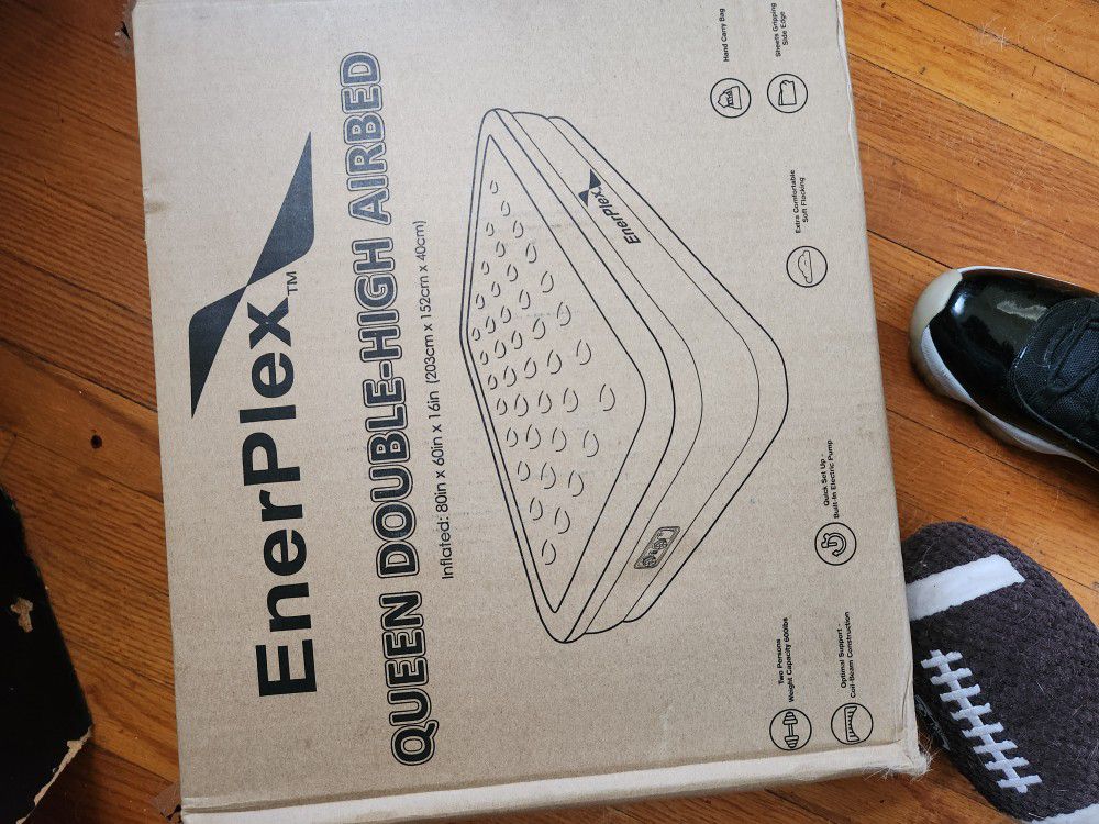 EnerPlex Queen Air Mattress with Pump - Double Height, Portable, Inflatable Blow Up Mattress with Detachable Electric Pump for Camping & Home - Easy t