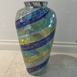 Beautiful 2 Ft. Mosaic Glass Vase