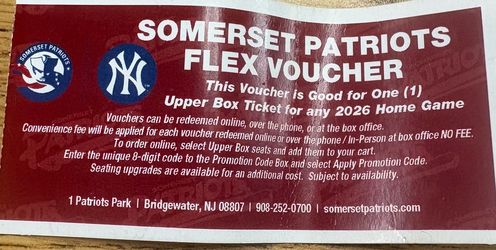 (2x) Somerset patriots tickets 2026