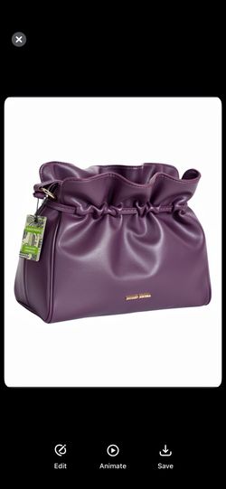 Badgley Mischka ruched satchel in a purple or plum color