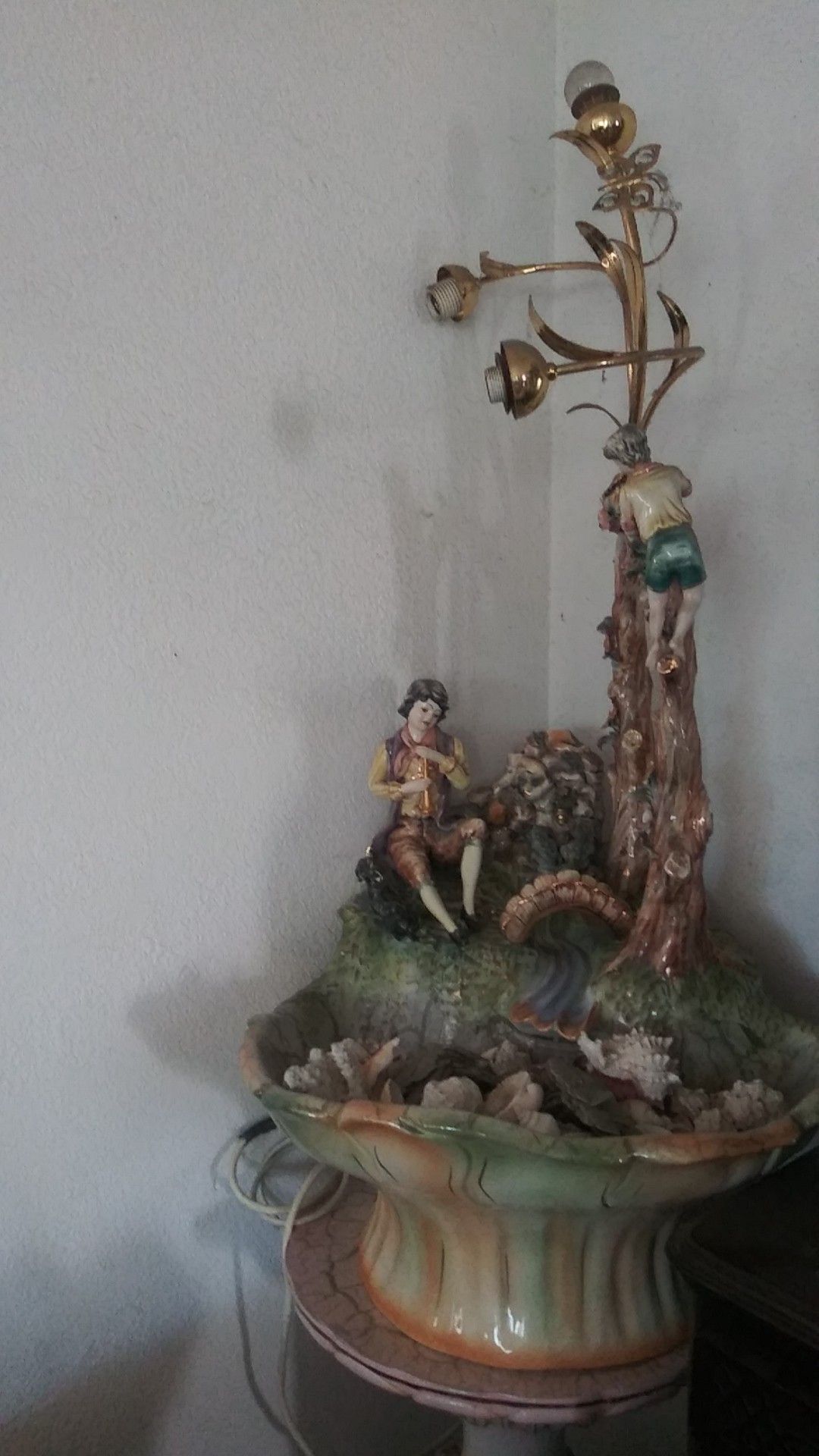 Water fountain lamp Capodimonte