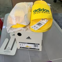 Adidas Slides  Yellow Size 10M