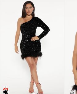 Fashion Nova Sequin Dress Black