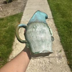Handcrafted Blue Oceania Ceramic Pitcher