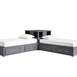 L Shaped Twin Platform Bed