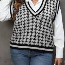 Sleeveless Vest Sweater Jumper Loose Knit V-Neck Pullover Tank Top
