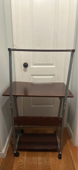 Rolling Computer Desk with Monitor Shelf