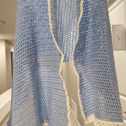 Handmade Crochet Shawl with Bobble Border – Cozy & Elegant