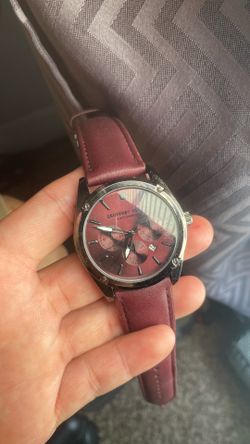 Burgundy geoffrey beene watch